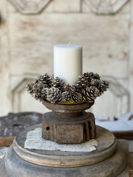 Siip Candle ＆ holder by ＂Cuz I＂ Shimmer Pine Cone Candle Ring | 4