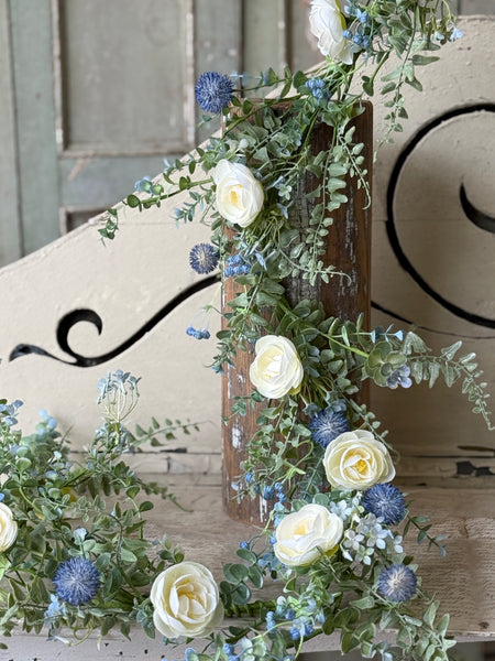 Indigo Allure Garland | 5' | NOT CURRENTLY IN STOCK-New For Spring 2027!