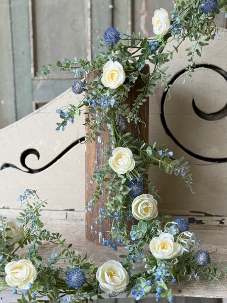Indigo Allure Garland | 5' | NOT CURRENTLY IN STOCK-New For Spring 2027!