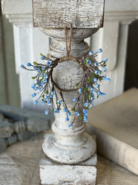 Bardot Buds Mini Hanging Wreath | 8" | Blue | NOT CURRENTLY IN STOCK-New For Spring 2027!