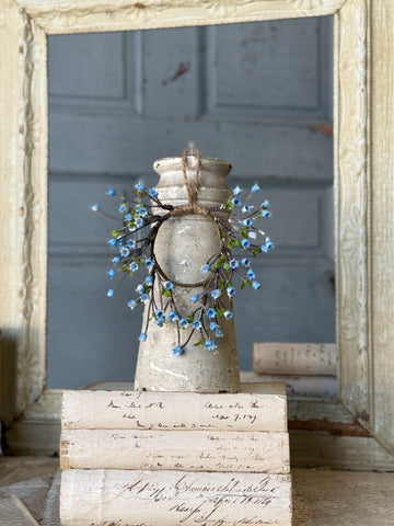 Bardot Buds Mini Hanging Wreath | 8" | Blue | NOT CURRENTLY IN STOCK-New For Spring 2027!