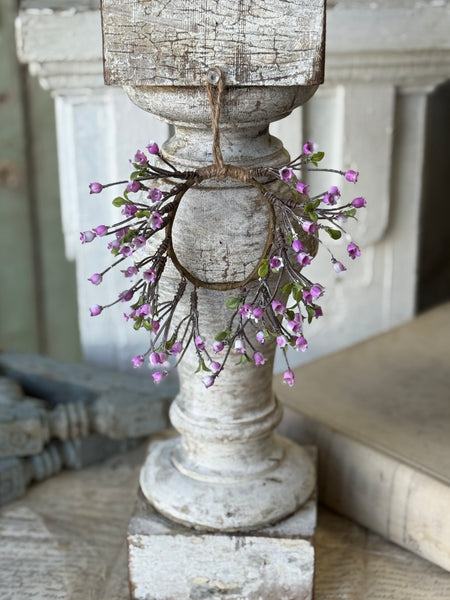 Bardot Buds Mini Hanging Wreath | 8" | Purple | NOT CURRENTLY IN STOCK-New For Spring 2027!