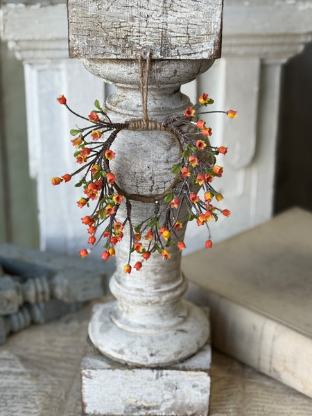 Bardot Buds Mini Hanging Wreath | 8" | Orange | NOT CURRENTLY IN STOCK-New For Spring 2027!