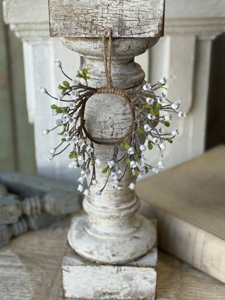 Bardot Buds Mini Hanging Wreath | 8" | White | NOT CURRENTLY IN STOCK-New For Spring 2027!