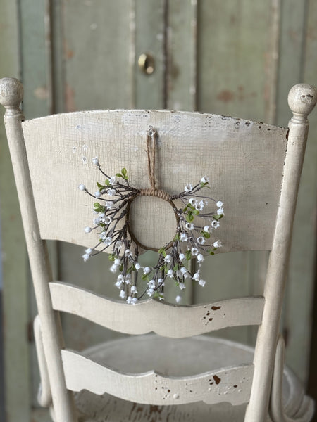 Bardot Buds Mini Hanging Wreath | 8" | White | NOT CURRENTLY IN STOCK-New For Spring 2027!