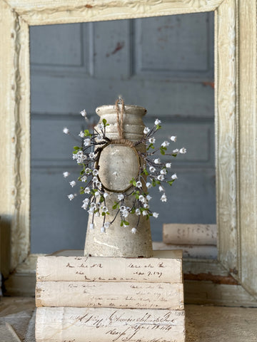 Bardot Buds Mini Hanging Wreath | 8" | White | NOT CURRENTLY IN STOCK-New For Spring 2027!