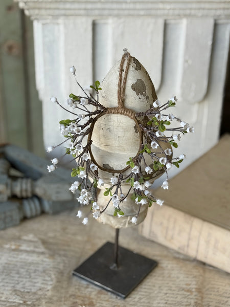 Bardot Buds Mini Hanging Wreath | 8" | White | NOT CURRENTLY IN STOCK-New For Spring 2027!