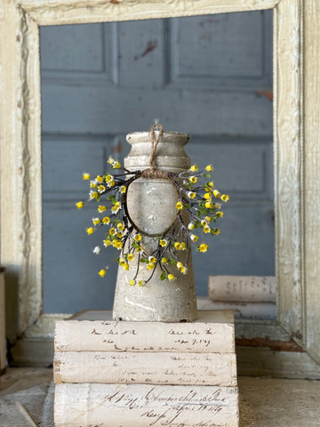Bardot Buds Mini Hanging Wreath | 8" | Yellow | NOT CURRENTLY IN STOCK-New For Spring 2027!