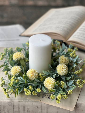 Wicklow Blooms Candle Ring | 10" | Yellow | NOT CURRENTLY IN STOCK - Spring 2026
