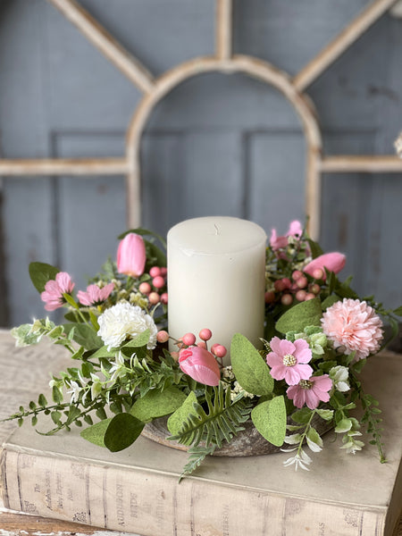 Promisary Blooms Candle Ring | 13" | NOT CURRENTLY IN STOCK-New For Spring 2026!
