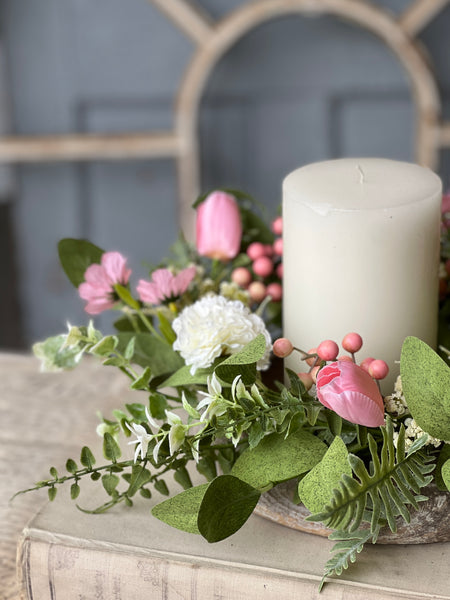 Promisary Blooms Candle Ring | 13" | NOT CURRENTLY IN STOCK-New For Spring 2026!