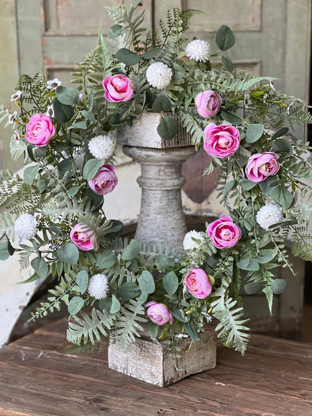 Bloomsbury Hill Wreath | 24" | Pink | NOT CURRENTLY IN STOCK-New For Spring 2026!