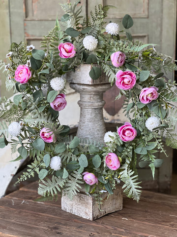 Bloomsbury Hill Wreath | 24" | Pink | NOT CURRENTLY IN STOCK-New For Spring 2026!