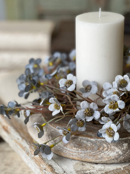 Timeless Blooms Candle Ring | 10" | Azure | NOT CURRENTLY IN STOCK - ETA December