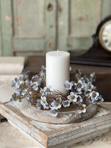 Timeless Blooms Candle Ring | 10" | Azure | NOT CURRENTLY IN STOCK - ETA December