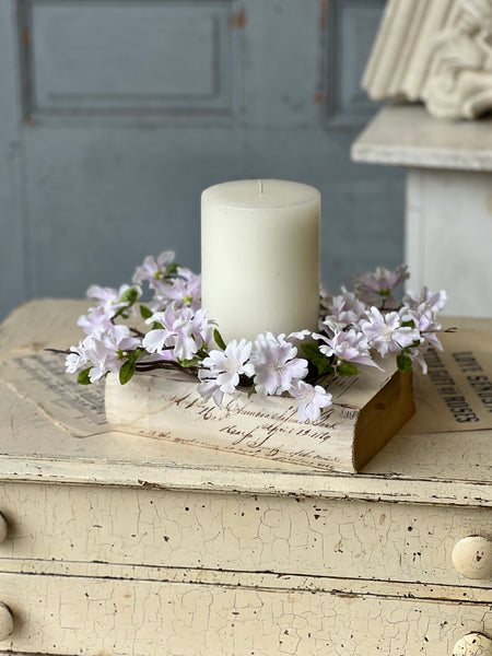 Cora Flower Candle Ring | 11" | Light Lilac | NOT CURRENTLY IN STOCK-New For Spring 2026!