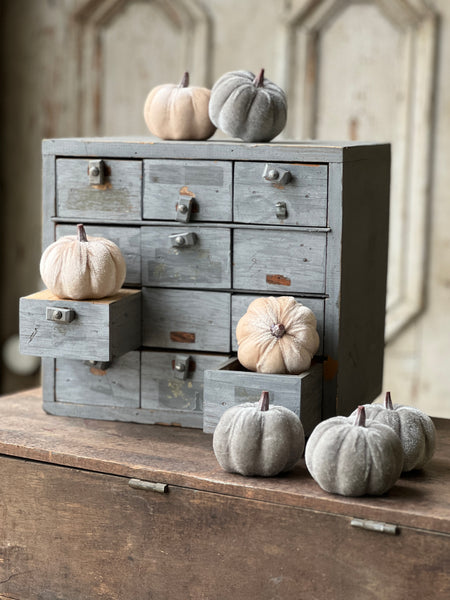 Velveteen Pumpkins | 7 pcs | CLEAN UP SPECIAL!  From $5.95 - Last 18sets!