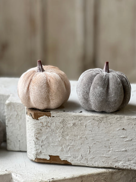 Velveteen Pumpkins | 7 pcs | CLEAN UP SPECIAL!  From $5.95 - Last 18sets!