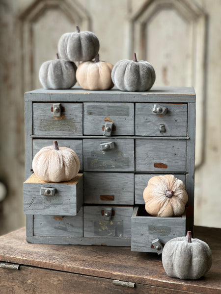 Velveteen Pumpkins | 7 pcs | CLEAN UP SPECIAL!  From $5.95 - Last 18sets!