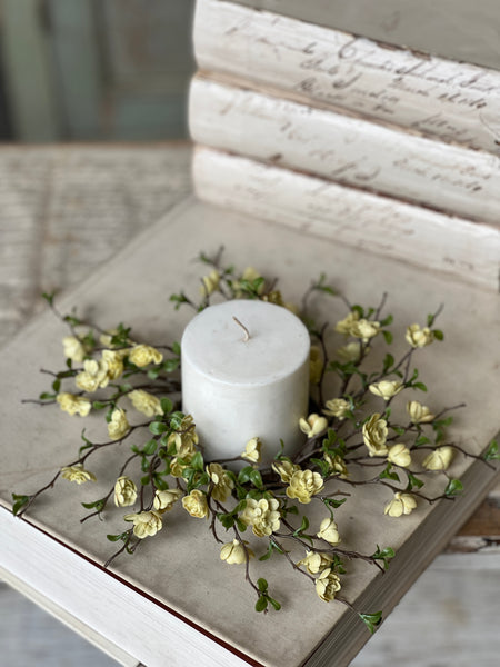 Quince Blooms Candle Ring | 3" | Cream | NOT CURRENTLY IN STOCK-New For Spring 2026!