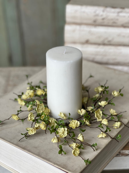 Quince Blooms Candle Ring | 3" | Cream | NOT CURRENTLY IN STOCK-New For Spring 2026!