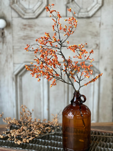 Bridger Berries Spray | 24" | Pumpkin | CLEAN UP SPECIAL!  $1.95 - Last 24pcs!