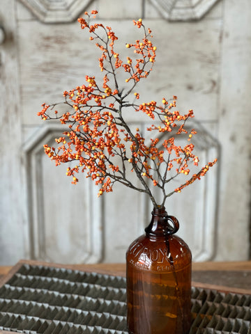 Bridger Berries Spray | 24" | Pumpkin | CLEAN UP SPECIAL!  $1.95 - Last 24pcs!