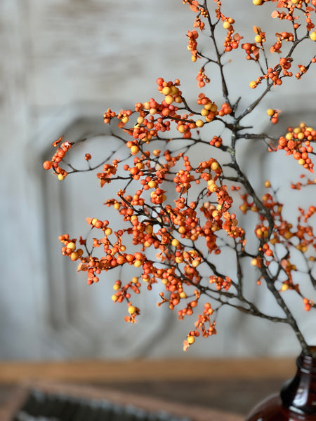 Bridger Berries Spray | 24" | Pumpkin | CLEAN UP SPECIAL!  $1.95 - Last 24pcs!