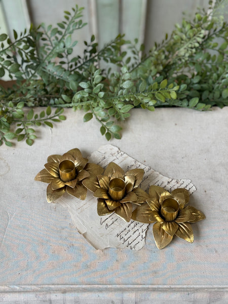 Burnished Blossom Trio Holder | 9.5" | NOT CURRENTLY IN STOCK-New For Spring 2027!