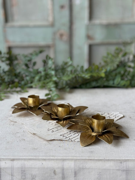 Burnished Blossom Trio Holder | 9.5" | NOT CURRENTLY IN STOCK-New For Spring 2027!