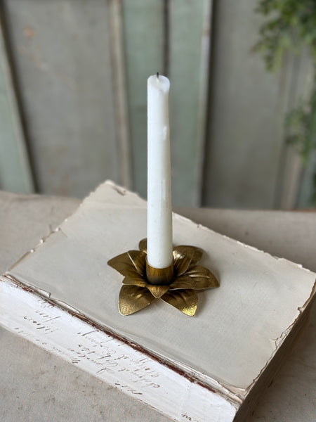 Burnished Blossom Taper Holder | 4" | NOT CURRENTLY IN STOCK-New For Spring 2027!