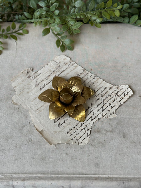 Burnished Blossom Taper Holder | 4" | NOT CURRENTLY IN STOCK-New For Spring 2027!