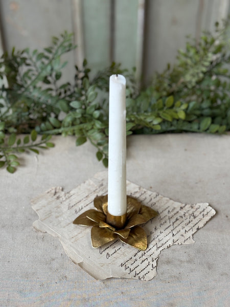 Burnished Blossom Taper Holder | 4" | NOT CURRENTLY IN STOCK-New For Spring 2027!
