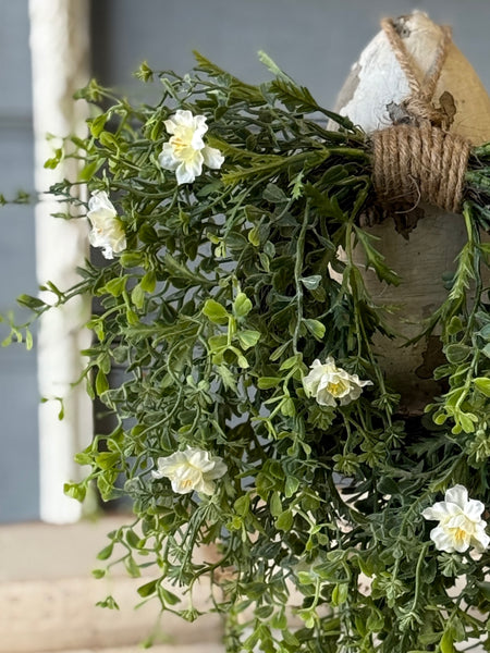 Jessamine Hanging Wreath | 12" | Cream | NOT CURRENTLY IN STOCK-New For Spring 2027!