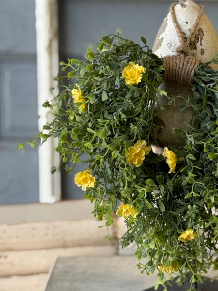 Jessamine Hanging Wreath | 12" | Yellow | NOT CURRENTLY IN STOCK-New For Spring 2027!