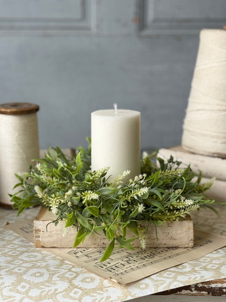 Cotton Grass Candle Ring | 11" | NOT CURRENTLY IN STOCK-New For Spring 2027!
