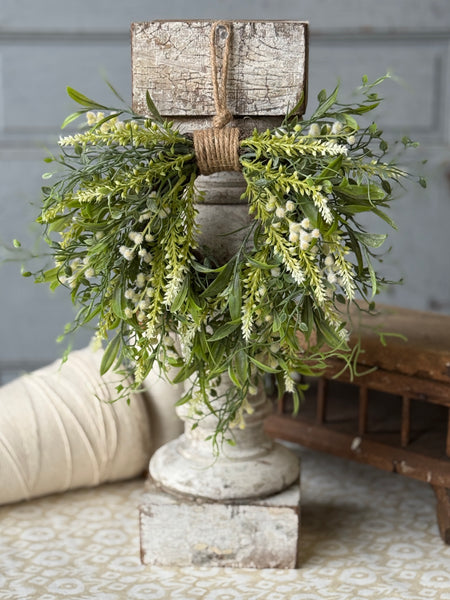 Cotton Grass Hanging Wreath | 14" | NOT CURRENTLY IN STOCK-New For Spring 2027!