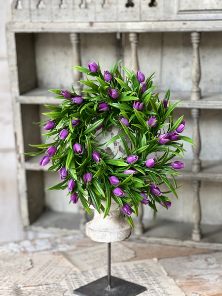 Teacup Tulip Candle Ring | 10" | Purple | NOT CURRENTLY IN STOCK-New For Spring 2026!