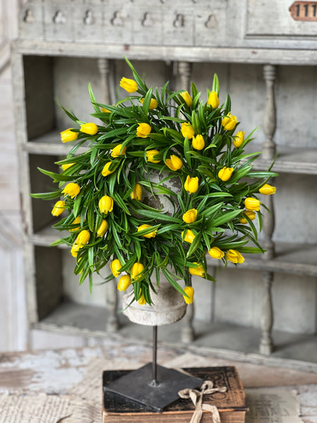 Teacup Tulip Candle Ring | 10" | Yellow | NOT CURRENTLY IN STOCK-New For Spring 2026!