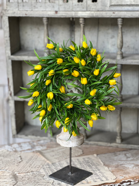 Teacup Tulip Candle Ring | 10" | Yellow | NOT CURRENTLY IN STOCK-New For Spring 2026!