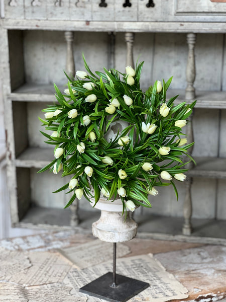 Teacup Tulip Candle Ring | 10" | Cream | NOT CURRENTLY IN STOCK-New For Spring 2026!