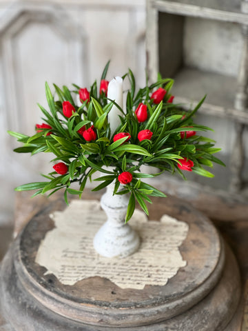 Teacup Tulip Candle Ring | 8" | Red | NOT CURRENTLY IN STOCK-New For Spring 2026!
