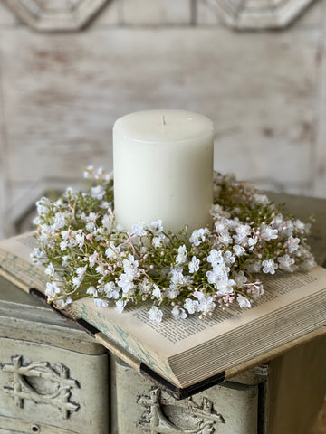 Stardust Blooms Candle Ring | 11" | White | NOT CURRENTLY IN STOCK-New For Spring 2026!