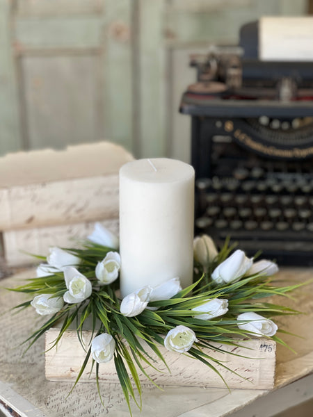 Teeny Tiny Tulip Candle Ring | 10" | Cream | NOT CURRENTLY IN STOCK-New For Spring 2026!