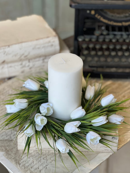 Teeny Tiny Tulip Candle Ring | 10" | Cream | NOT CURRENTLY IN STOCK-New For Spring 2026!