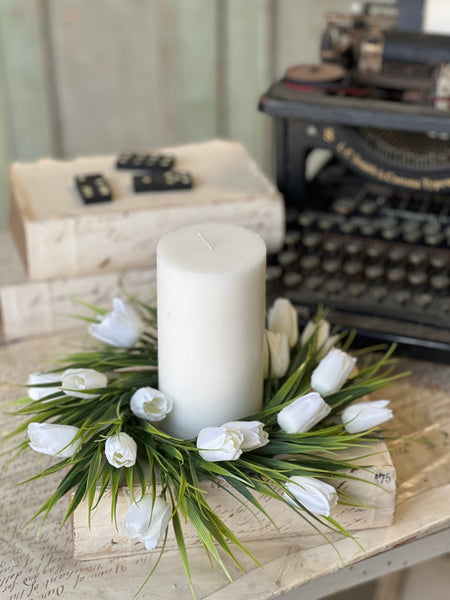 Teeny Tiny Tulip Candle Ring | 10" | Cream | NOT CURRENTLY IN STOCK-New For Spring 2026!