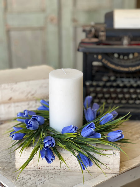 Teeny Tiny Tulip Candle Ring | 10" | Lapis | NOT CURRENTLY IN STOCK-New For Spring 2026!