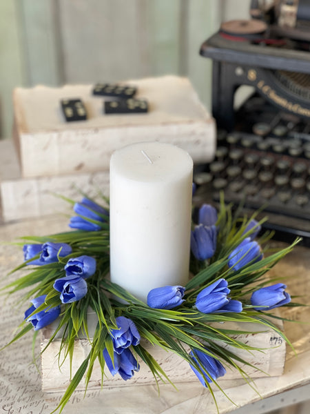 Teeny Tiny Tulip Candle Ring | 10" | Lapis | NOT CURRENTLY IN STOCK-New For Spring 2026!