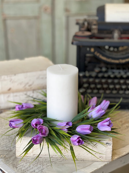 Teeny Tiny Tulip Candle Ring | 10" | Lilac | NOT CURRENTLY IN STOCK-New For Spring 2026!