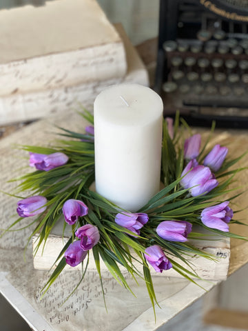 Teeny Tiny Tulip Candle Ring | 10" | Lilac | NOT CURRENTLY IN STOCK-New For Spring 2026!